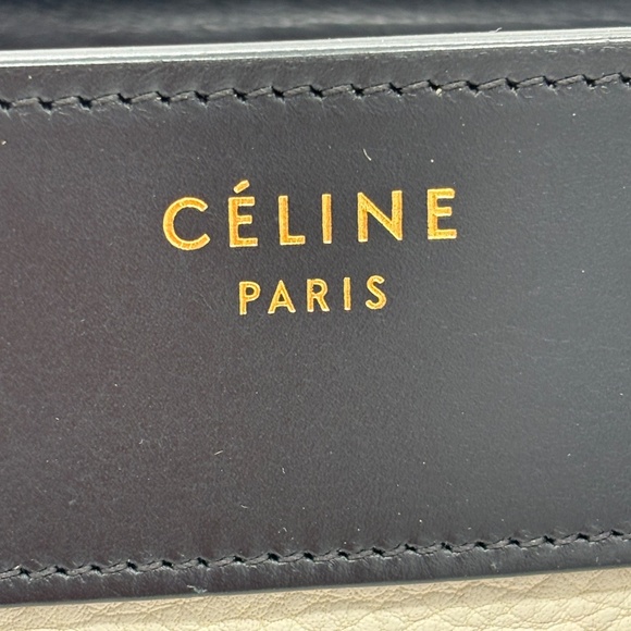 CELINE Drummed Calfskin Micro Luggage in Black, Yellow, and White 👜x8 - Picture 12 of 14
